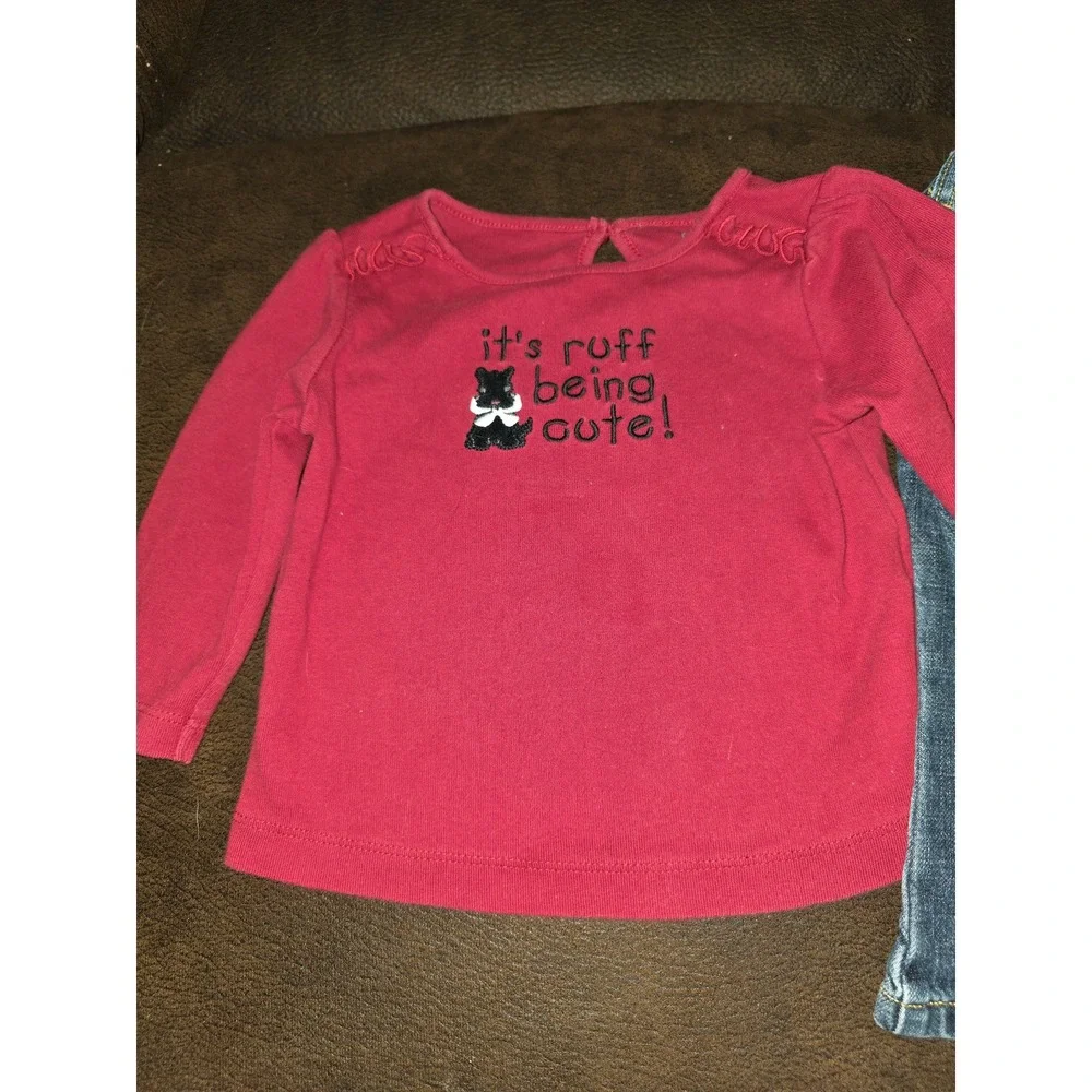Gymboree holiday‎ friends scottie dog it's rudd being cute top jeans 6 12 months